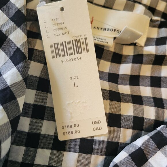 Donating 2/22 NWT [By Anthropologie] One-Shoulder Gingham Midi Dress - Picture 10 of 12